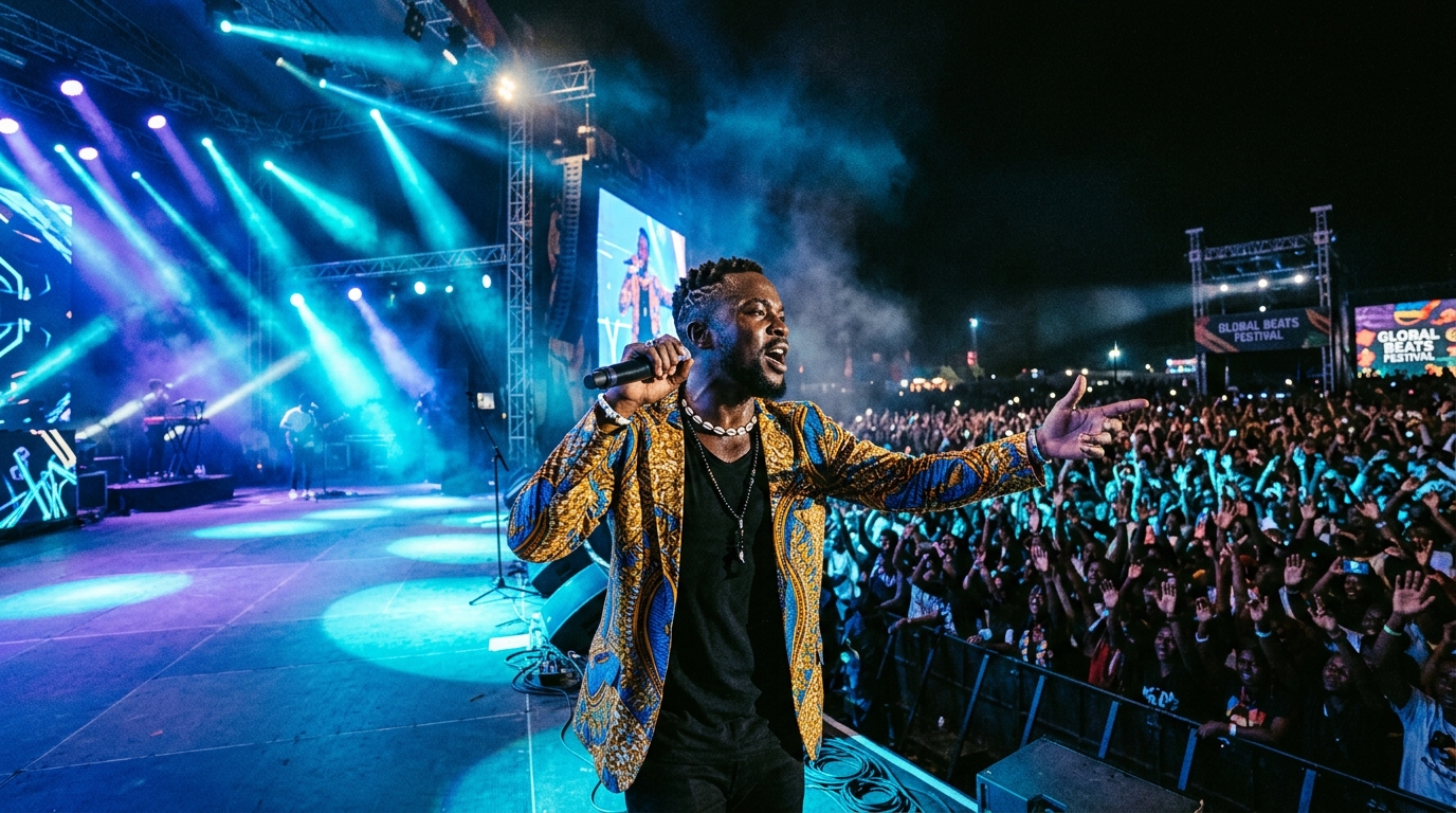 African artist on stage